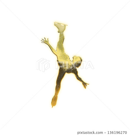 Golden female figure skater with alpha channel Golden female figure skater with alpha channel 136196270