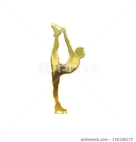 金牌男子花式滑冰選手旋轉，Alpha 頻道 136196273