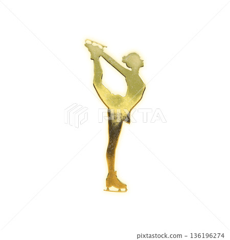 金牌女子花式滑冰選手旋轉，Alpha 通道 136196274