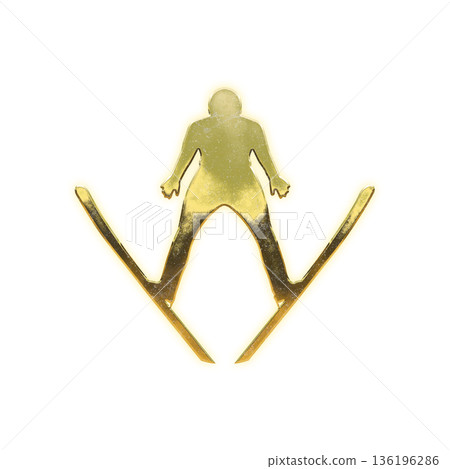 Golden Ski Jumper with Alpha Channel 136196286