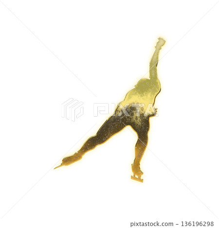 Golden speed skater with alpha channel 136196298
