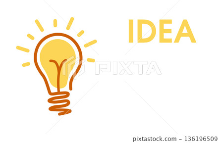 the idea is a light bulb. the text business. abstract light bulb on a white background. create a cover or poster. 136196509