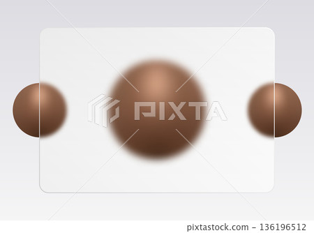 Large blurred brown sphere behind a rectangular frosted glass panel. Eps 10 Large blurred brown sphere behind a rectangular frosted glass panel. Eps 10 136196512