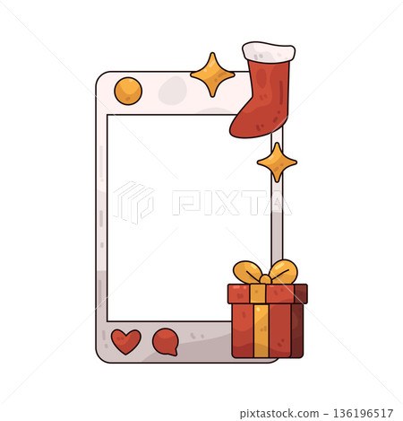 Illustration of Festive Christmas Social Media Frame 136196517