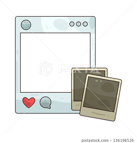 Illustration of Classic Polaroid Social Media Frame 136196526