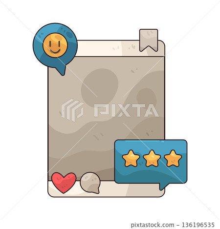 Illustration of Social Media Post with Customer Testimonial Illustration of Social Media Post with Customer Testimonial 136196535