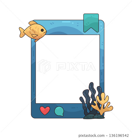 Illustration of Ocean Wonders Social Media Frame Illustration of Ocean Wonders Social Media Frame 136196542