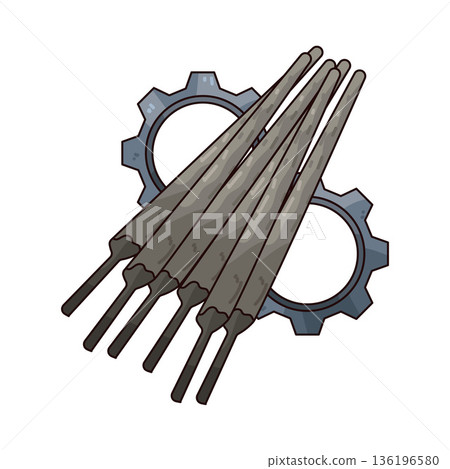 Illustration of welding rod 136196580