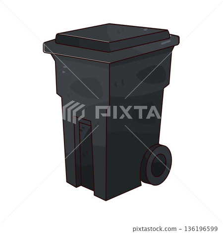 Illustration of trash bin 136196599