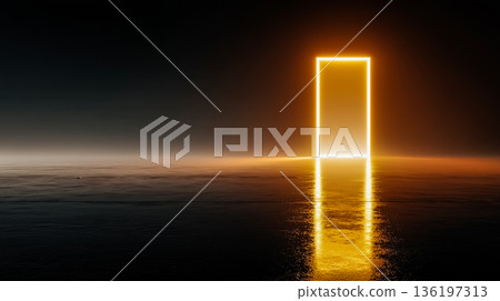 Abstract light boundary symbolizing future possibilities 136197313