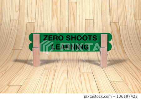 Concept words Zero Shoots , Learning , Double Dark Green Wooden Stick Clothespin with curved wood parquet hardwood Background , Artificial intelligence and Zero Shoots , Learning Theme Concept words Zero Shoots , Learning , Double Dark Green Wooden Stick Clothespin with curved wood parquet hardwood Background , Artificial intelligence and Zero Shoots , Learning Theme 136197422