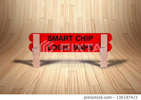Concept words Smart Chip , Logic Maps , Double Dark Red Wooden Stick Clothespin with curved wood parquet hardwood Background , Artificial intelligence and Smart Chip , Logic Maps Theme Concept words Smart Chip , Logic Maps , Double Dark Red Wooden Stick Clothespin with curved wood parquet hardwood Background , Artificial intelligence and Smart Chip , Logic Maps Theme 136197423