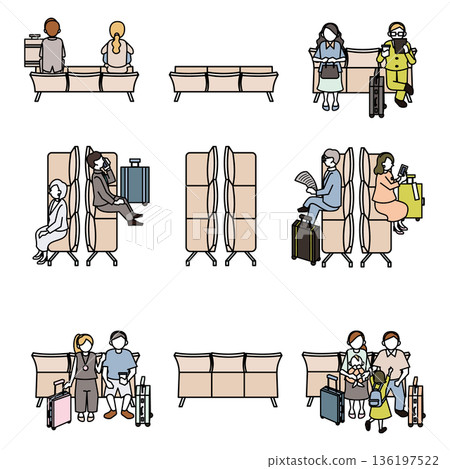 等距視角候車室、大廳人群場景、車站和機場使用場景素材 等距視角候車室、大廳人群場景、車站和機場使用場景素材 136197522