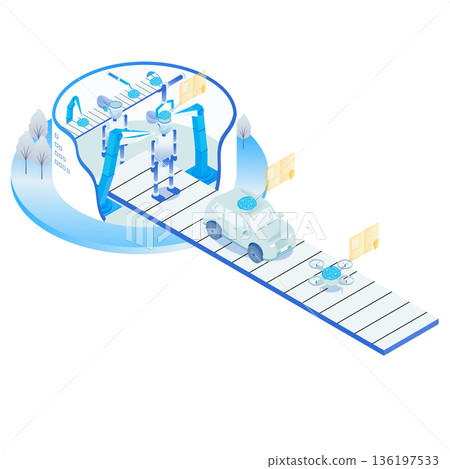 圖示：研究人員正在進行人工智慧深度學習和大數據分析 136197533
