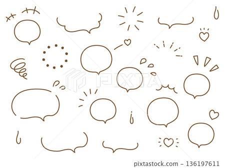 手繪簡易對話框插圖素材集 136197611