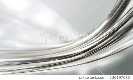簡約的銀色弧形結構，融合了未來主義和寧靜的氛圍。 136197680