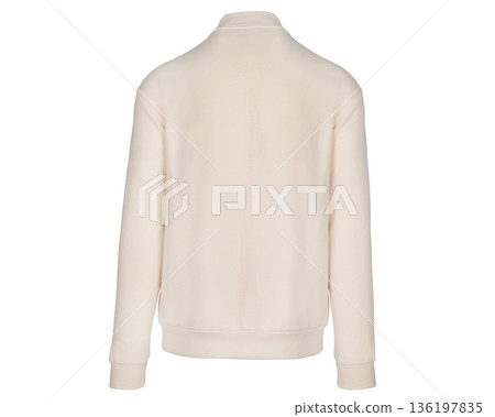 Back View Cream Zippered Sport Jacket Back View Cream Zippered Sport Jacket 136197835
