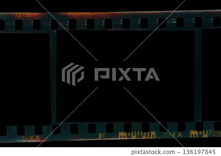 Blank Vintage Film Strip Horizontal Background 136197845