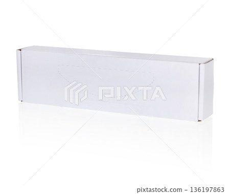 Long White Rectangular Cardboard Box Long White Rectangular Cardboard Box 136197863
