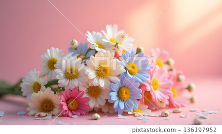 時尚可愛的花卉背景 136197952