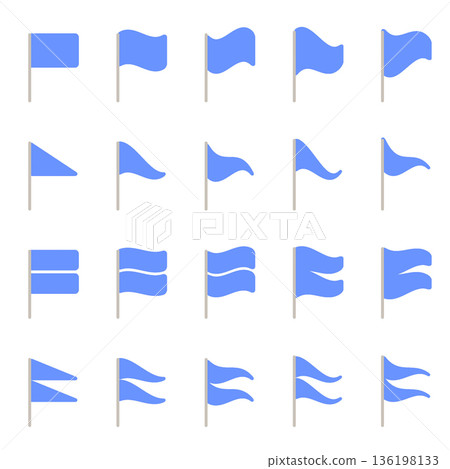 Flag Icon Set - Flat Color  136198133