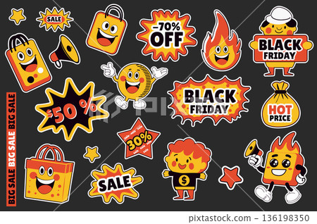 Retro Sale Shopping Stickers Retro Sale Shopping Stickers 136198350