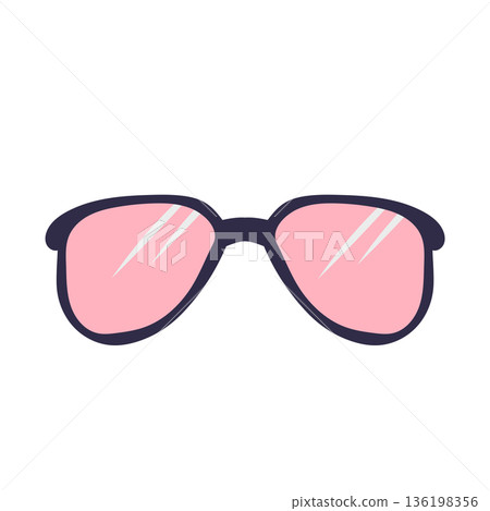 Cycling sunglasses in flat design. Sport goggles for biking, fashion eyewear. Vector illustration isolated. 136198356