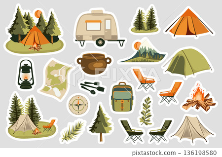 Camping Stickers 136198580