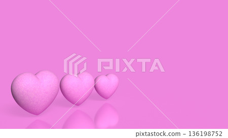 Pink Heart Love Emotion Concept Minimal Background 3d render. Pink Heart Love Emotion Concept Minimal Background 3d render. 136198752