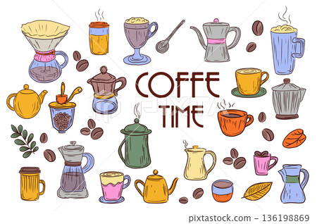 Coffee Stickers Set Coffee Stickers Set 136198869