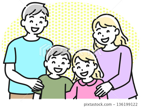 Family of four, upper body Family of four, upper body 136199122