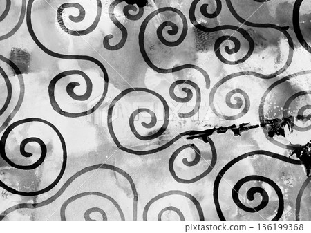 Ink painting style swirl texture, hand-drawn arabesque pattern background Ink painting style swirl texture, hand-drawn arabesque pattern background 136199368
