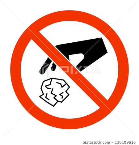 禁止亂丟垃圾圖標 136199616