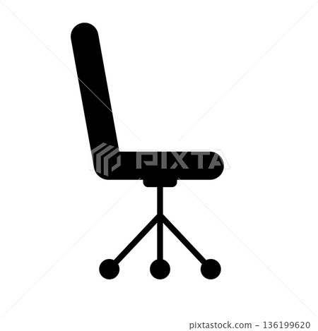 辦公椅輪廓圖標 136199620