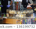 Grilled salted sweetfish and dumplings at the festival 136199732