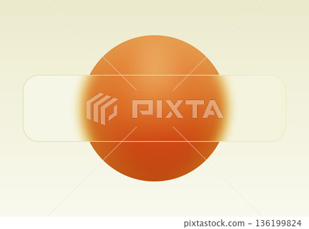 Long glass panel over a large orange sphere on a warm background. Eps 10 136199824