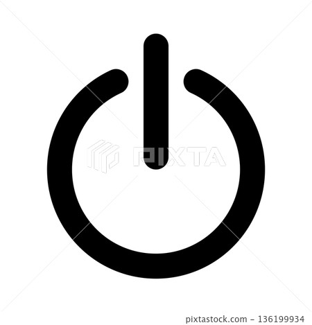 單色電源開/關圖標 136199934