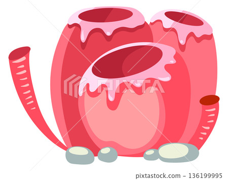 A pink blob of jellyfish with a pink blob of jellyfish on top of it 136199995