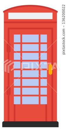 A red box with a white top and blue trim 136200022