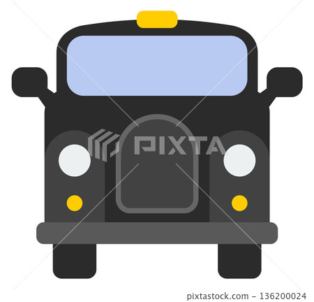 A black cab with a yellow cab sign on the roof 136200024