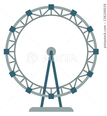 A blue and silver merry go round with a white background A blue and silver merry go round with a white background 136200038