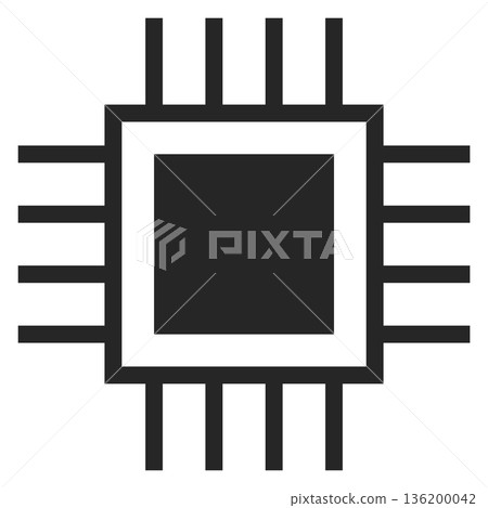 A black and white image of a computer chip A black and white image of a computer chip 136200042