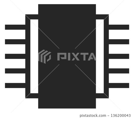 A black and white image of a circuit board with a black and white outline 136200043