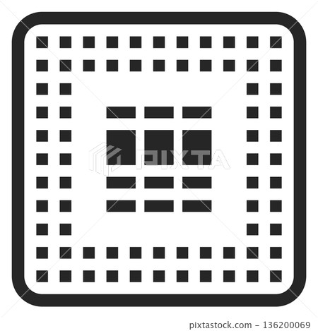 A black and white image of a square with many small squares inside it 136200069
