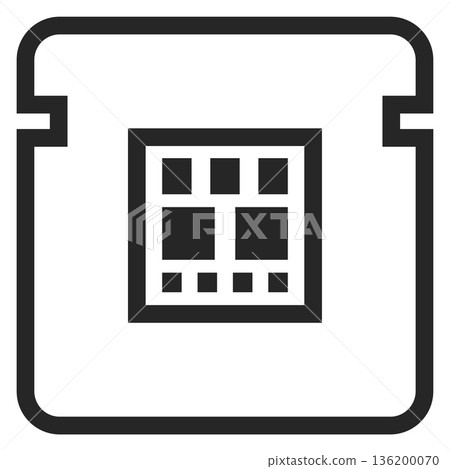 A black and white image of a window with a white frame A black and white image of a window with a white frame 136200070