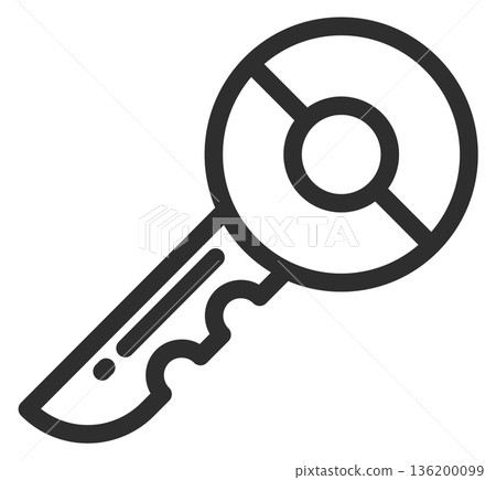 A key with a circle in the middle of it 136200099