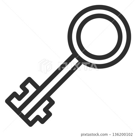 A key is shown in black and white 136200102