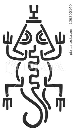 A black and white drawing of a lizard 136200140