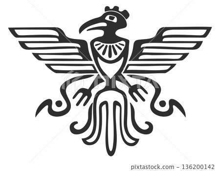 A black and white bird with a long neck and a long tail A black and white bird with a long neck and a long tail 136200142