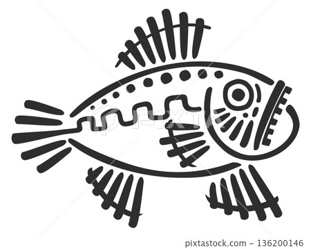 A fish with a black and white design on it 136200146